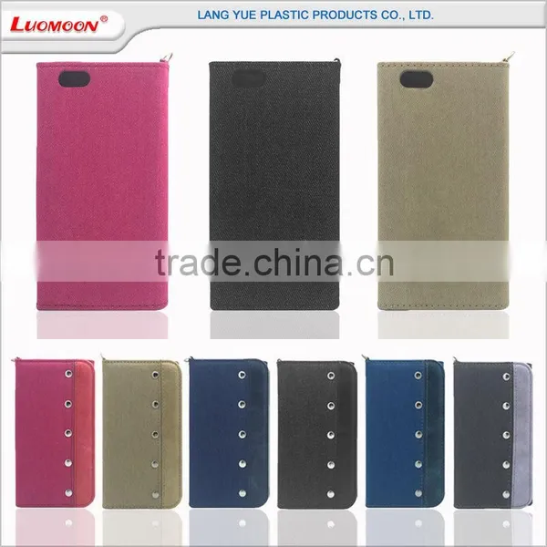 Denim pu Leather Metal Snapper Funky Mobile Cell Phone Case for Oppo R7s R831k Joy Plus photo-2