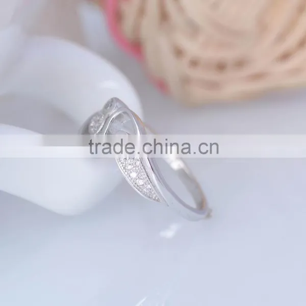 2015 Fashion 925 Sterling Silver Ring Micro Zircon Pave Setting s Letter Ring photo-3
