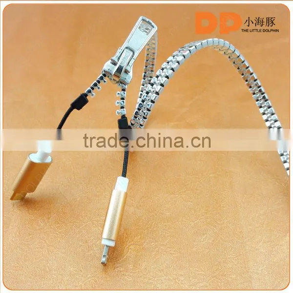 Custom Zipper Usb to Aux Cable Female for Iphone 5 Usb Cable