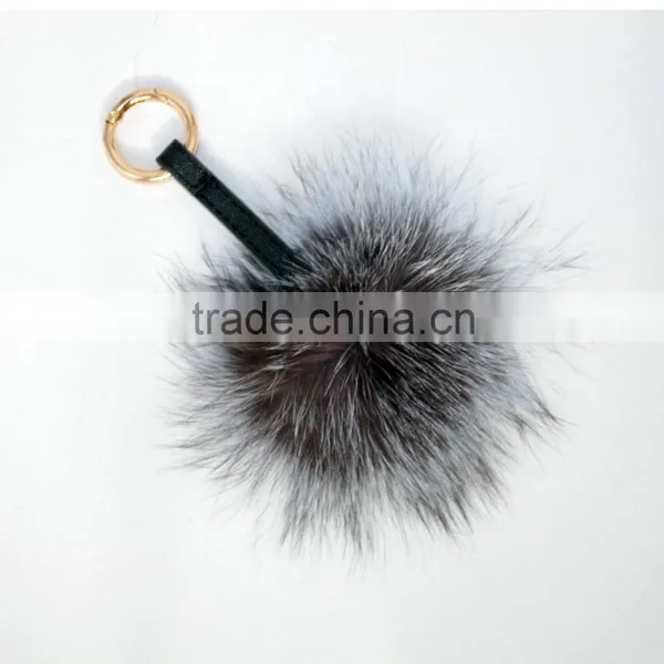 Smart Colorful Key Chain Fox Fur Pompoms photo-2