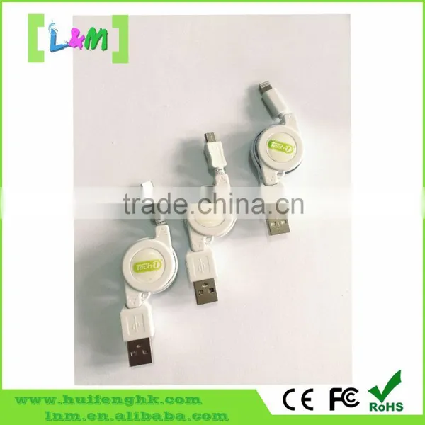 High Quality Retractable Usb Extension Cable for Iphone and Mirco photo-3