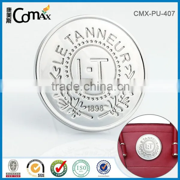 Nickle Round Custom Metal Engraved Tag for Purse and Handbag photo-2