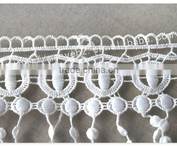 Special Design 12.5cm Width Polyester Macrame Fringe Lace Trim Water Soluble photo-4