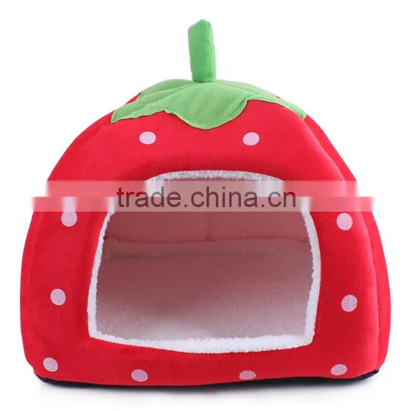 Comfortable Material Folding Kennel Strawberry Shape Design Dog Bed With Different Color and Size photo-2