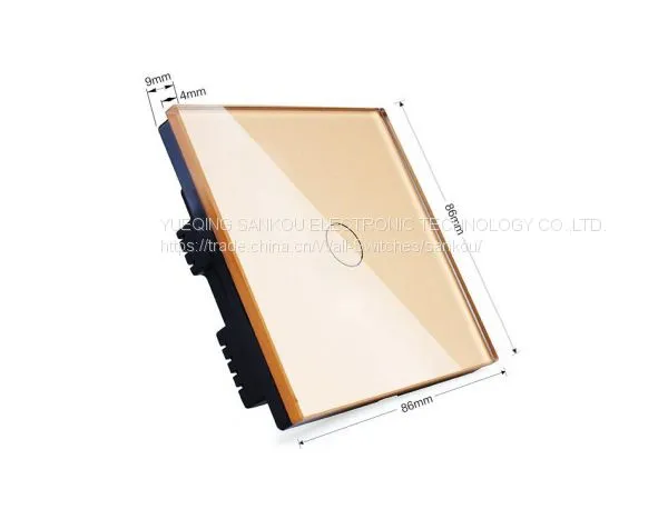 UK Standard RF 433.92MHz315MHz 1gang1way Touch Switch With Remote Controller photo-4