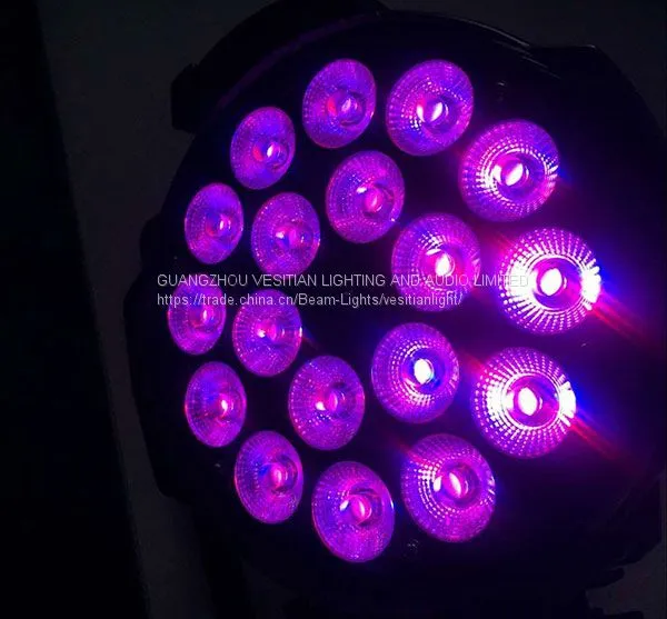 DMX 18 штук 15Вт RGBWAUV 5 в 1 светильник LED PAR для внутренней сцены photo-3