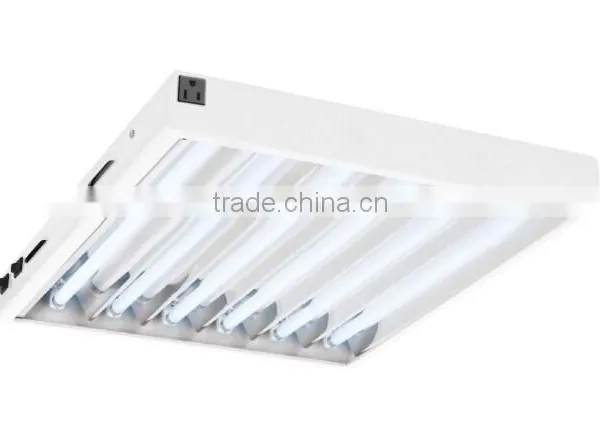 Indoor Gardening Greenhouse Standard T5 HO Fluorescent Grow Light Reflector Fixture With 2' 2feet 24W 6 Lamp Tube photo-2