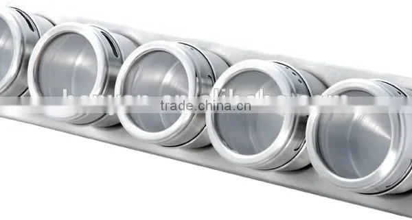 9 Pieces Stainless Steel Magnetic Container Spice Rack Set photo-5
