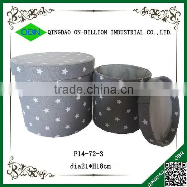 Wholesale Colored Unique Canvas Laundry Basket Round Cloth Box photo-2