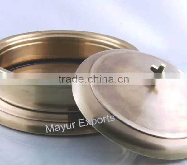 Metal Brass Plated Communion Tray Set photo-2