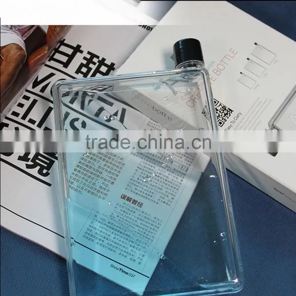 2016 A5 Square Plastic Notebook Bottle Water Sports Bottle Pocket Bottle photo-4