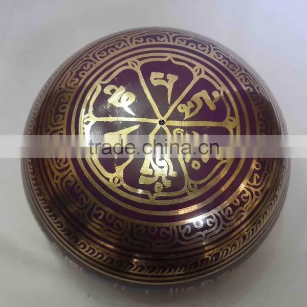 Best Selling Symbolic Colored Tibetan Healing Meditation Singing Bowl photo-3