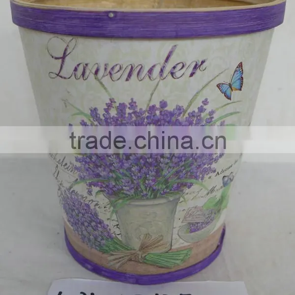 Decal Wooden Flower Pot Wood Pot With Plastic Liner Garden Decoration photo-2