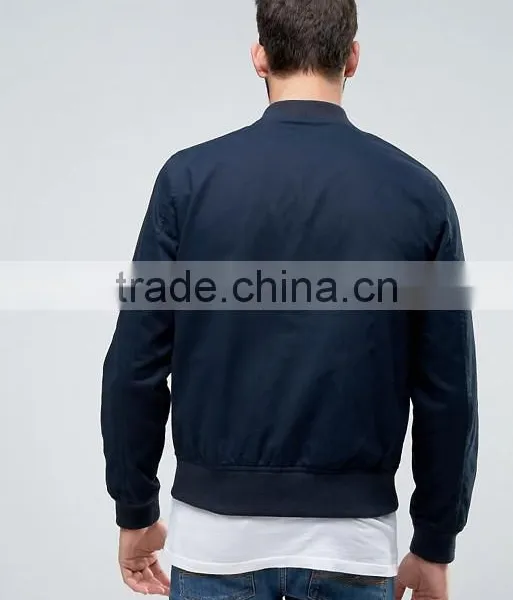 2017 Xinlan Manufacturer High Quality New Design Durable 100% Cotton Canvas Navy Rib Cuffs Running Casual Men Jumper Jacket photo-2