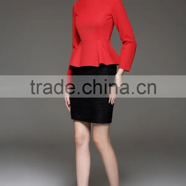 Autumn Season Ladies Fashion Long Sleeve Ruffled Stand Collar Blouse photo-4