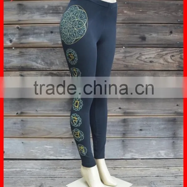 OEM Flower Ditigal Printing Black Fitness Wear Funny Yoga Pants photo-2