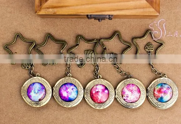 Creative Crystal Ball Keychains,star Sky Cabochon Key Ring,women Gift Design Key Holder photo-3