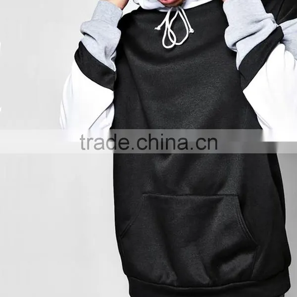 Wholesale Mens Oversized Hooded Sweatshirt Block Sleeve Supreme Hoodie Custom Logo photo-2