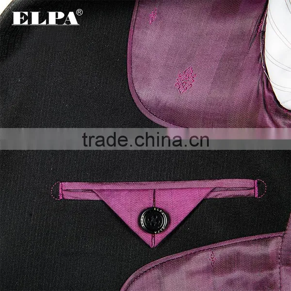 ELPA NXB0075 Designer 3 Piece Fancy Tailor Made Slimming Black Red Boys Suits photo-4