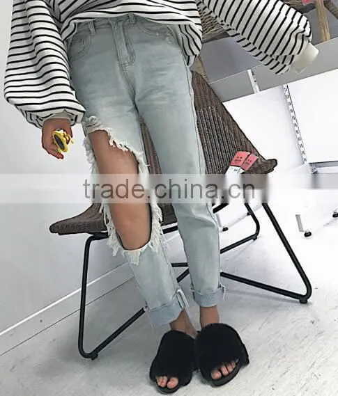 4873 Runwaylover Hot Sale Ladies Hole Sexy Jeans photo-2