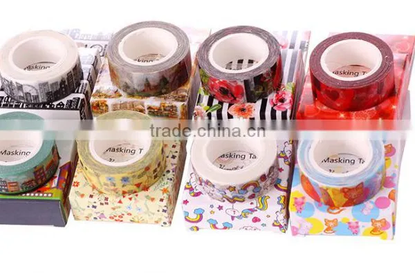 Multicolor Customized Japan Washi Tape 1.5cm*10m Cut by Hand Adhesive Paper Tape Whole Roll no Trace Removeable photo-4