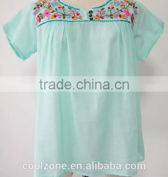Wholesale Mexico Manufacturers Embroidered Blouse Ladies Blouses photo-3