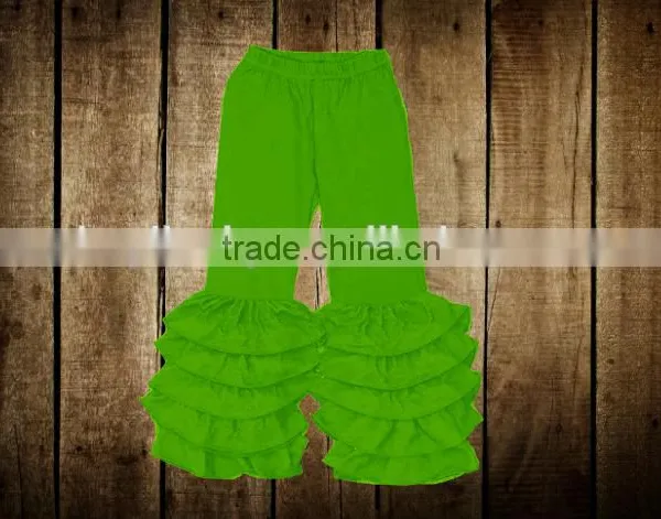 2016 Latest Designs Baby Muliti Ruffles Pants Girls Soild Colorful Leggings Kids Children Girls' Wholesale Ruffle Legging Pants photo-2