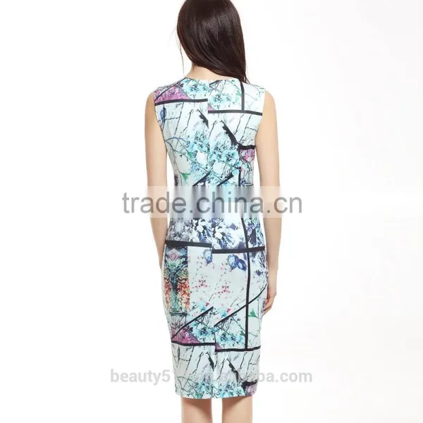 Summer Women Elegant High Quality Flower Printed O-neck Mini A-line Korean Dresses New Fashion Lady Dress SD03 photo-2