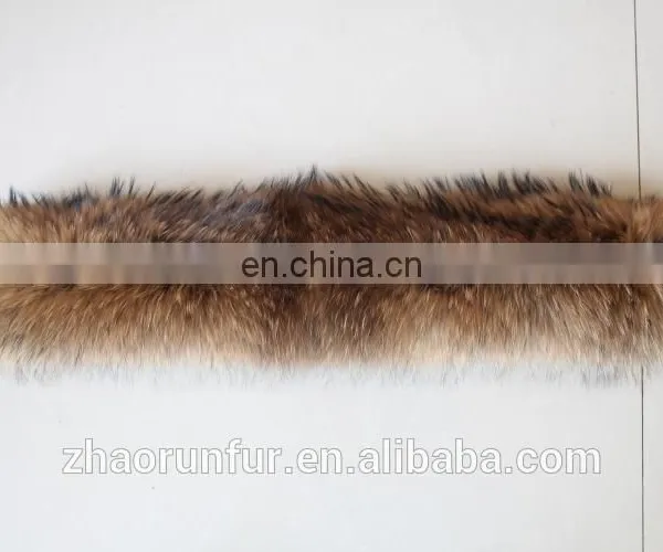 Wholesale Price Fashion Natural Real Dyed Raccoon Fur Collar For Garment photo-5