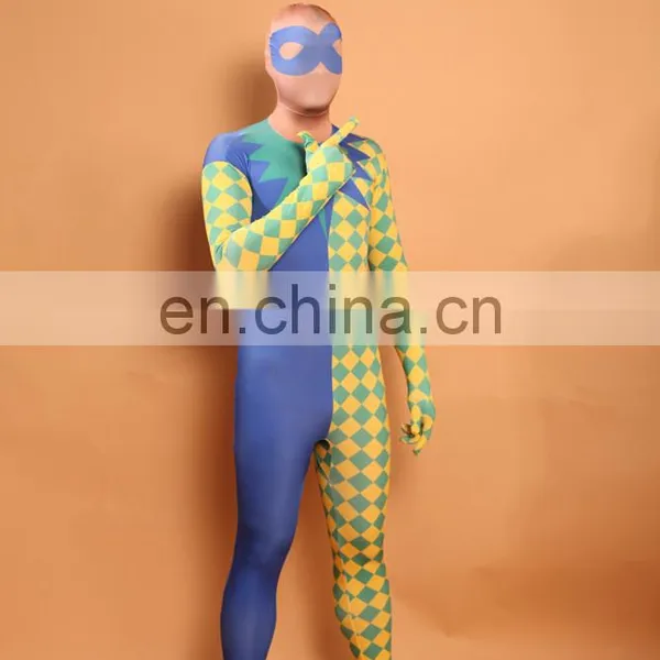 Full Body Blue Split Spandex Lycra Zentai Suit Halloween Party Costume