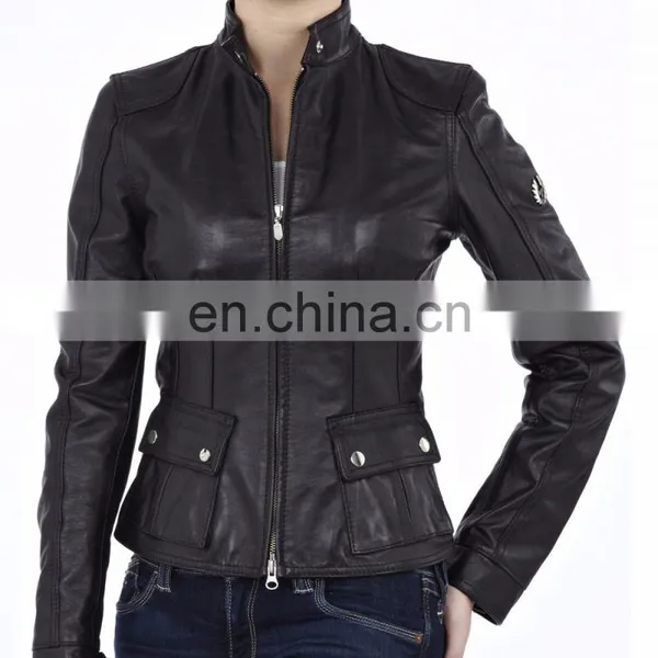 Woman Faux Leather Moto Zip Jacket photo-3
