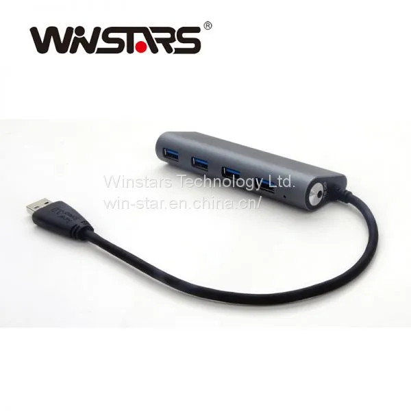 4 Ports USB 3.0 Hub Aluminum Design Multi-function USB Docking photo-4