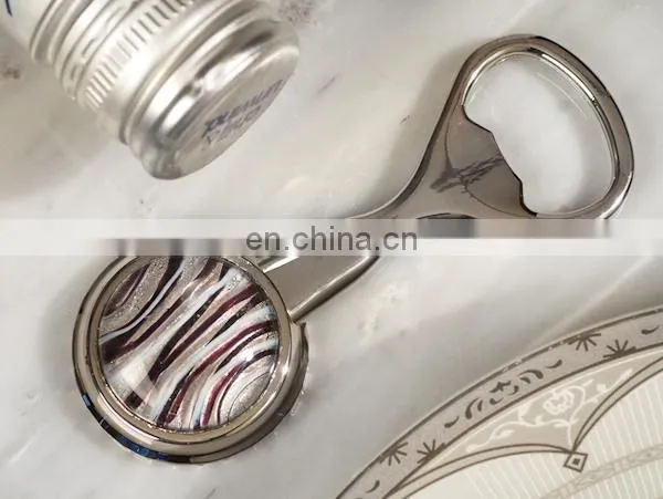 Silver and Burgundy Art Deco Glass Bead Bottle Openers