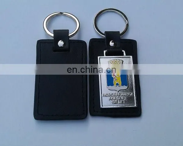 Custom China Factory Directly Promotional Business Gift Leather Keychain, Wholesale Customized Logo Leather Keychains photo-2