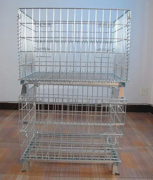 Customized Zinc Coated Heavy Duty Wire Mesh Container for Industrial Parts Warehouse photo-4