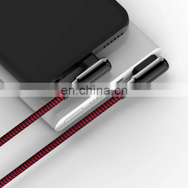 2019 Micro USB Cable USB Fast Charger Nylon Cord Micro USB 90 Degree Data Cable photo-6