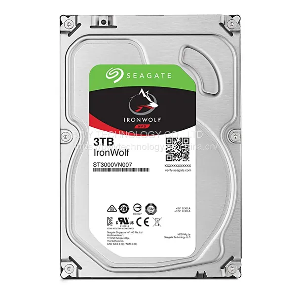Seagate IronWolf 3Tb NAS внутренняя жёсткая диск HDD – 3.5 дюйма Sata 6GB/S 5900 об/мин 64MB кэш для Raid сетевого хранилища ST3000VN007
