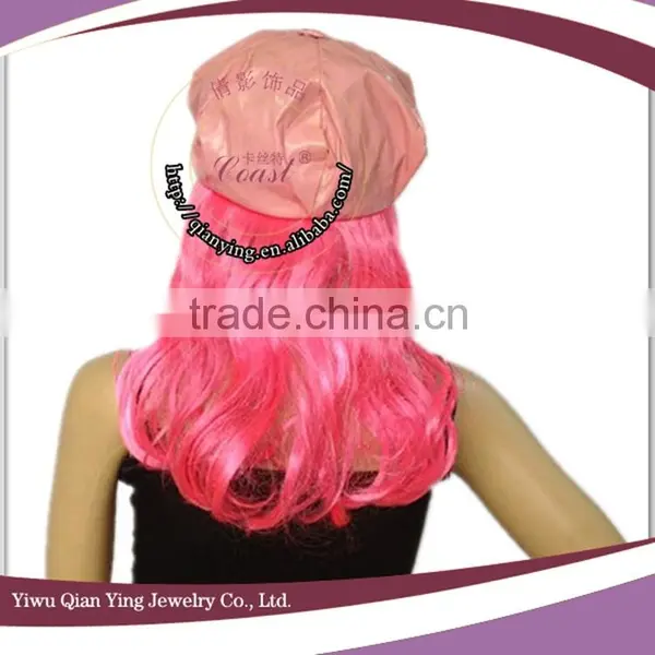 Cheap Nice Pink Adult Party Hat With Hair Attached photo-3