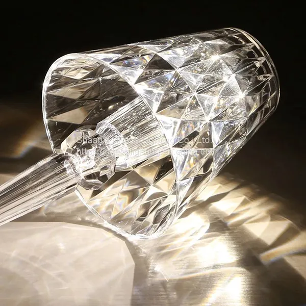 Crystal Table Lamp USB Rechargeable Acrylic Decoration Lampada Bedroom Bedside Bar Diamond Lighting Fixtures Gift Night Light photo-5