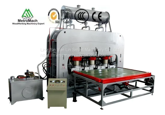 Short Cycle Melamine Laminating Hot Press for HDF Laminate Flooring, Furniture photo-3
