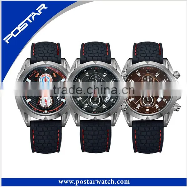 Mens Vintage Luxury Custom Western Sports Military Full Stainless Steel 5ATM Water Resistant Leather Wrist Watches photo-4