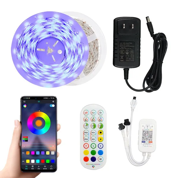Smart Led Strip Home Kit IP20 24 Key WS2811 5050 5M 60LED 12V LED RGB Strip Kit photo-2