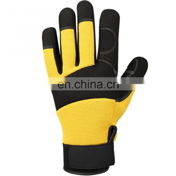 High Quality Heavy Machinery Anti Cutting Impact Work Safety Leather Gloves photo-4