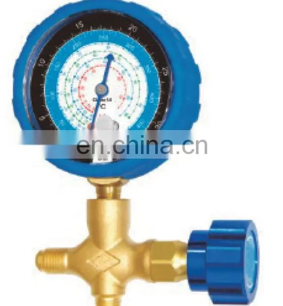CT-466 A Conjunto de manómetros de colector único de bronce para sistemas de refrigeración HVAC, aire acondicionado automático, recarga de aire acondicionado AC con R134A, R22, R502. Manómetros HVAC photo-5