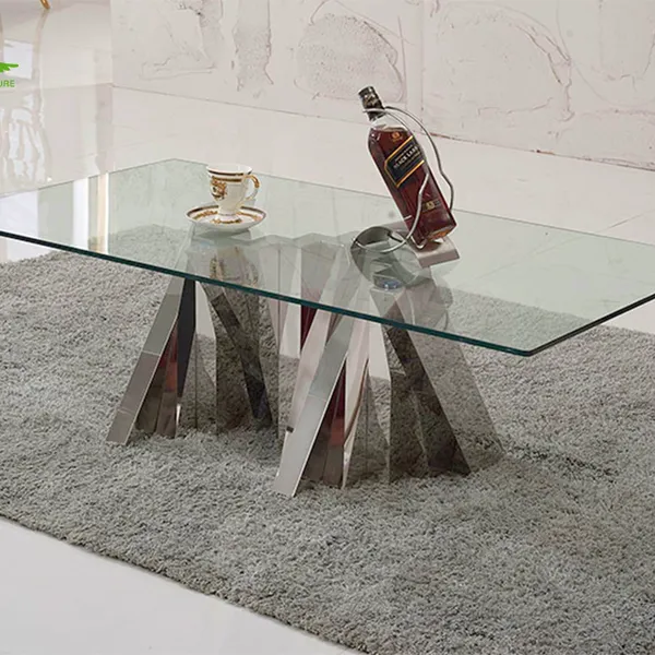 Latest Coffee Table Stainless Steel Base Marble Table Sets Superior Quality Center Table for Living Room photo-5
