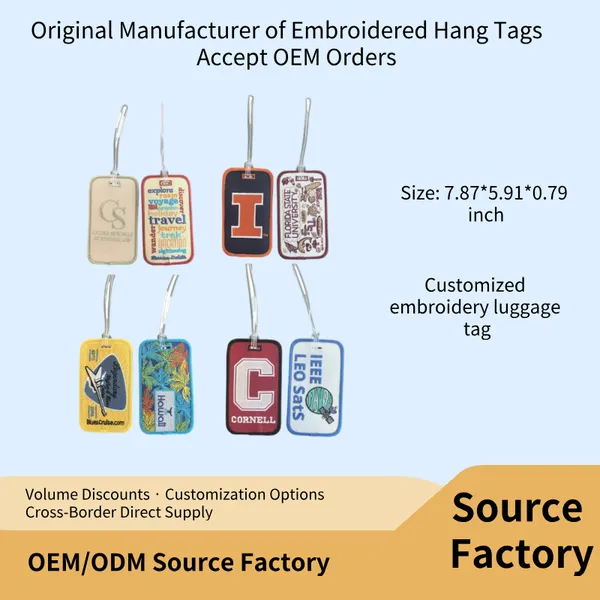 Custom Embroidery Luggage Tag Travel Luggage Accessories with Your Name and Message Luggage Tag