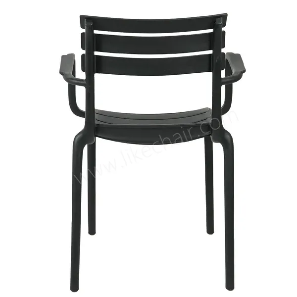Plastic Cafe Chairs Stackable Modern Slat Back Design Tilting Feature Stable Commercial Furniture Indoor/Outdoor Use photo-5