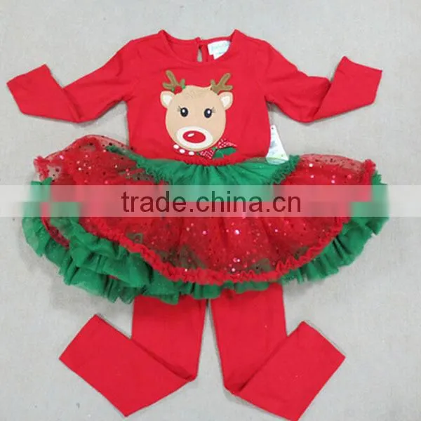 2015 Kids Clothes Wholesale Baby Clothing Christmas Dress Set Baby Christmas Outfits