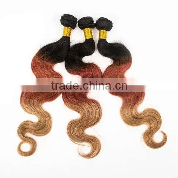 Body Wave Three Different Color Hair Weaves Sew in Human Hair Weave Ombre Hair Brazilian Ombre Weave Hair photo-2