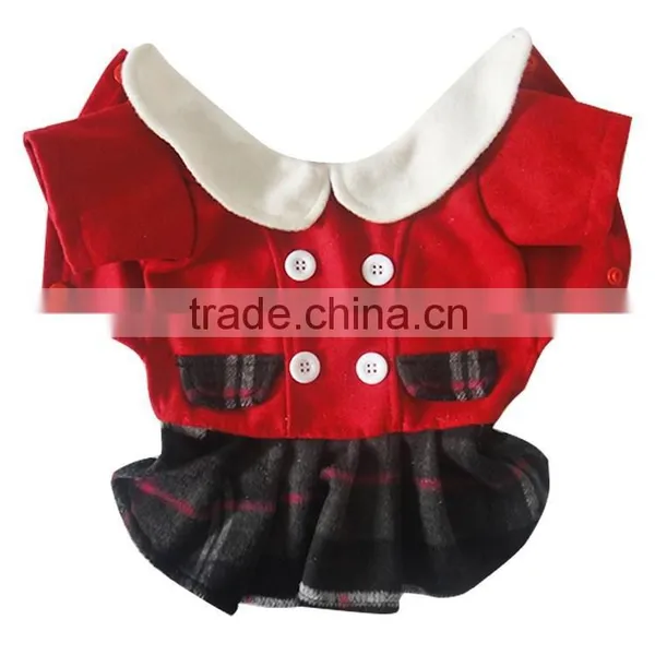 Wholesale Baby Collar Style Spring Autumn Winter Dog Lovers Red Dress photo-2